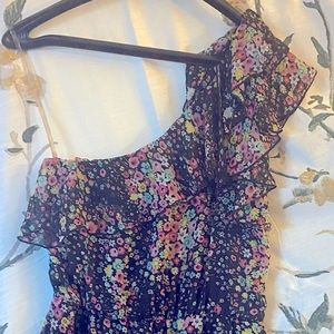 One shoulder floral dress